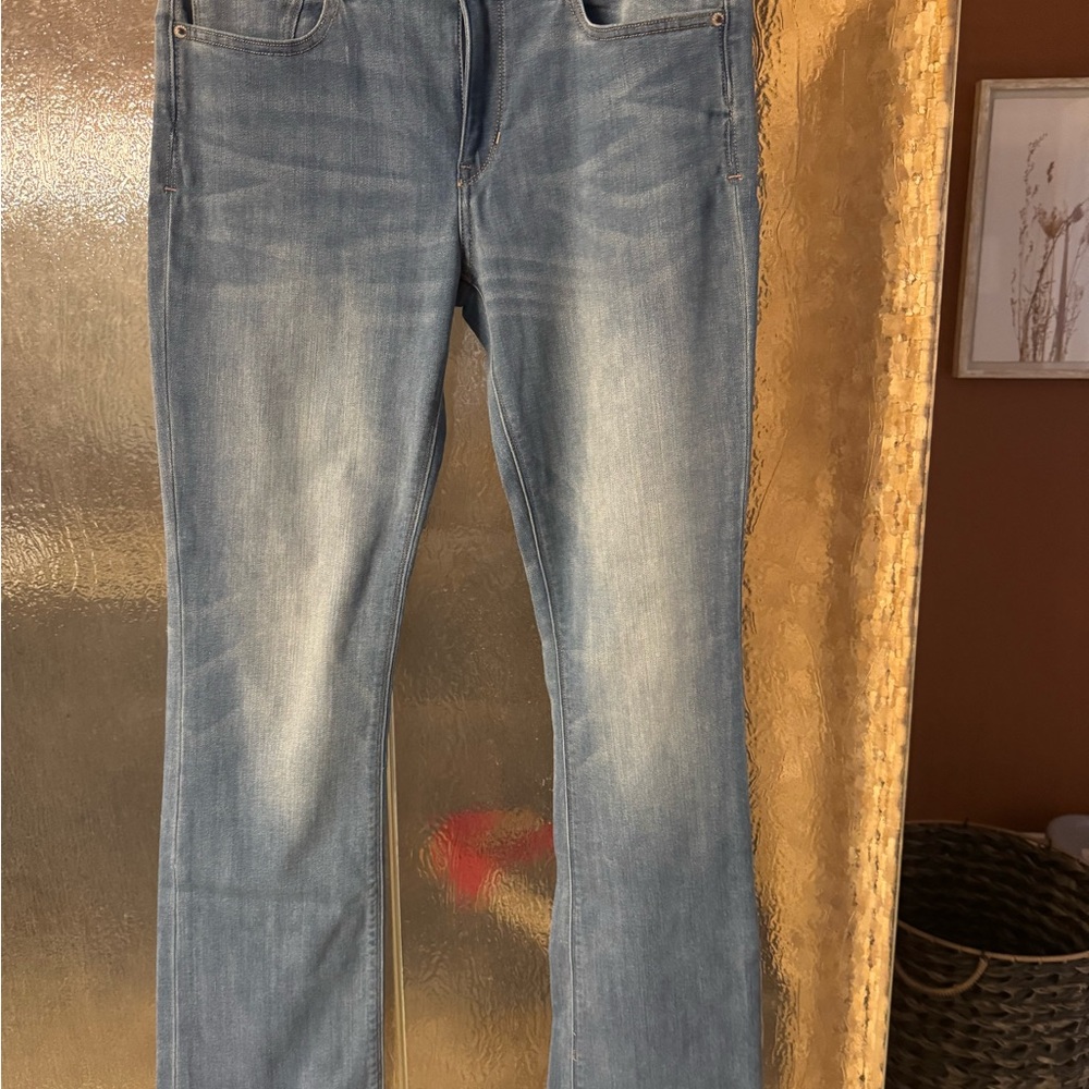 Express Women's Blue stretch Boot Cut Jeans. Size 10R